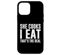 SHE COOKS I EAT FUNNY COUPLE QUOTE Case for iPhone 12 mini
