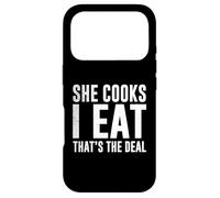 SHE COOKS I EAT FUNNY COUPLE QUOTE Case for iPhone 17 Pro