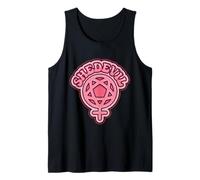 She Devil Cute Bubbly Font Feminine Pentagram Design Pinks Tank Top