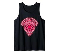She Devil Cute Bubbly Font Feminine Pentagram Design Reds Tank Top