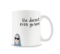 She Doesn't Even Go Here Mean Girls Damien Quote Funny Drink Coffee Latte Drink Mug Cup Illustrated Gift Women's Blue