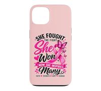 She Fought The Fight She Won Breast Cancer Awareness Women Case for iPhone 13
