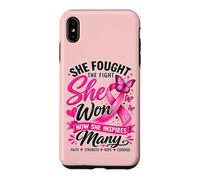 She Fought The Fight She Won Breast Cancer Awareness Women Case for iPhone XS Max
