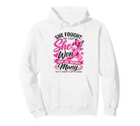She Fought The Fight She Won Breast Cancer Awareness Women Pullover Hoodie