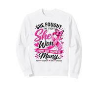 She Fought The Fight She Won Breast Cancer Awareness Women Sweatshirt