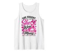 She Fought The Fight She Won Breast Cancer Awareness Women Tank Top