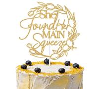 She Found Her Main Squeeze Cake Topper, Lemon Squeeze Bridal Shower Decorations, Summer Fruit Lemon Engagement Bachelorette Wedding Party Decoration Supplies Gold Glitter