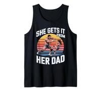 She Gets It from Her Dad Retro Workout Tank Top