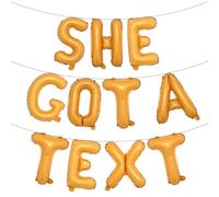 SHE GOT A TEXT Multicolor Letter Balloons Banner,16in Balloons Foil SHE GOT A TEXT Sign Alphabet Letters Foil Mylar Balloon Bachelorette Party decorations (SHE GOT A TEXT Orange)