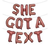 SHE GOT A TEXT Multicolor Letter Balloons Banner,16in Balloons Foil SHE GOT A TEXT Sign Alphabet Letters Foil Mylar Balloon Bachelorette Party decorations (SHE GOT A TEXT Chocolate)