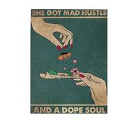 She Got Mad Hustle And A Dope Soul Puzzle,Hippie Decor, weed Wall Art, weed Art Print,Jigsaw Puzzle 1000 Puzzle Pieces,Puzzle Enthusiasts