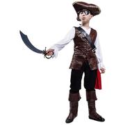 SHE HARE Boy's Luxury Pirate Fancy Dress Outfits (L:10-12Years)