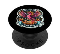 She Has Fire In Her Soul Womens Phoenix Feminine Fire Bird PopSockets Adhesive PopGrip
