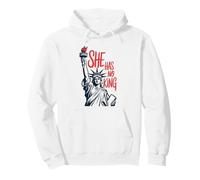 She Has No King Statue of Liberty Feminist Patriotic Pullover Hoodie