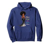 She Is A Queen Strength Love Wisdom Power Melanin Afro Diva Pullover Hoodie