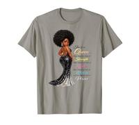 She is A Queen Strength Love Wisdom Power Melanin Afro Diva T-Shirt