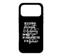 She Is Clothed In Strength And Dignity Bible Verse Christian Case for iPhone 17 Pro Max