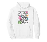 She Is Clothed In Strength And Dignity Bible Verse Pullover Hoodie
