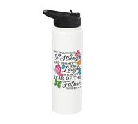 She is Clothed in Strength and Dignity Bible Verse Stainless Steel Insulated Water Bottle