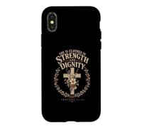 She Is Clothed In Strength And Dignity Proverbs 31:25 Faith Case for iPhone X/XS