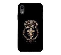 She Is Clothed In Strength And Dignity Proverbs 31:25 Faith Case for iPhone XR