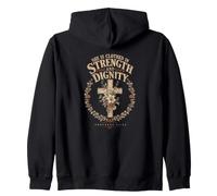 She Is Clothed In Strength And Dignity Proverbs 31:25 Faith Zip Hoodie