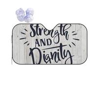 She is Clothed in Strength and Dignity Proverbs 31 25 Foldable 2-Piece Car Wind Sun Shade - Universal Fit for Sedan, Truck, SUV | Holographic Heat Reflective Sunshade Keeps Car Cool | S