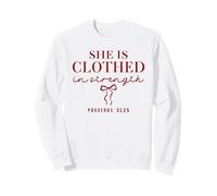 She Is Clothed In Strength Christian Faith Design Sweatshirt