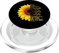 She Is Clothed In Strength Sunflower Christian Religious PopSockets PopGrip for MagSafe