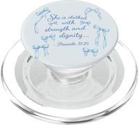 She Is Clothed Strength Dignity Proverbs 31:25 Bible Verse PopSockets PopGrip for MagSafe