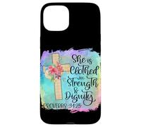 She Is Clothed With Strength And Dignity Christian Scripture Case for iPhone 15 Plus