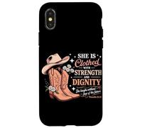 She Is Clothed With Strength And Dignity Cowboy Christian Case for iPhone X/XS