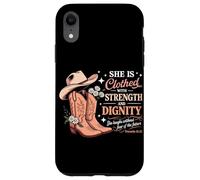 She Is Clothed With Strength And Dignity Cowboy Christian Case for iPhone XR