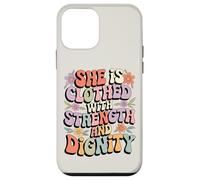 She Is Clothed With Strength and Dignity Retro Christian Art Case for iPhone 12 mini