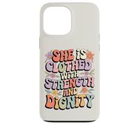 She Is Clothed With Strength and Dignity Retro Christian Art Case for iPhone 13 Pro Max