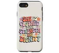 She Is Clothed With Strength and Dignity Retro Christian Art Case for iPhone SE (2020) / 7/8