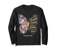 She is Clothed with Strength & Dignity Bible Proverbs 31:25 Long Sleeve T-Shirt