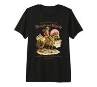 She is Clothed with Strength Proverbs 31:25 Christian Cowboy Premium T-Shirt