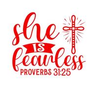 She is Fearless Proverbs 3125 Wall Stickers 68x78.6cm Window Decals Red