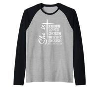She is Known Loved Chosen Worthy Enough She is Me I Am She Raglan Baseball Tee