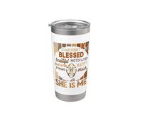 She is Me Strong Educated Black History Confident Blessed Stainless Steel Insulated Tumbler