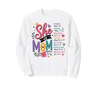 She Is Mom Christian Bible Verse Scripture Sweatshirt