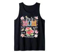 She is Mom Floral Cute Mama Mother’s Day Flower Graphic Tank Top