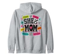 She Is Mom Strong Loved Beautiful Affirmation Zip Hoodie