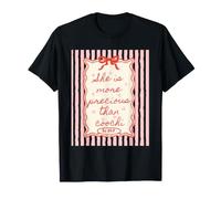 She is More Precious Than Coochi Sis 24:7 Bows Stripes T-Shirt