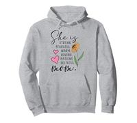She Is Strong Fearless Warm Loving Patient Selfless Mom Pullover Hoodie