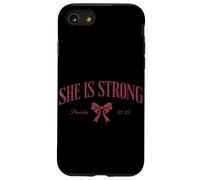 She Is Strong Proverbs 31:25 Christian Inspirational Worship Case for iPhone SE (2020) / 7/8