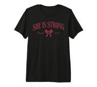 She is Strong Proverbs 31:25 Christian Inspirational Worship Premium T-Shirt