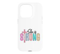 She is Strong Proverbs 31 25 Christian Woman Case for iPhone 15 Pro