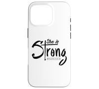 She Is Strong Proverbs 31:25 Christian Women Faith Case for iPhone 16 Pro